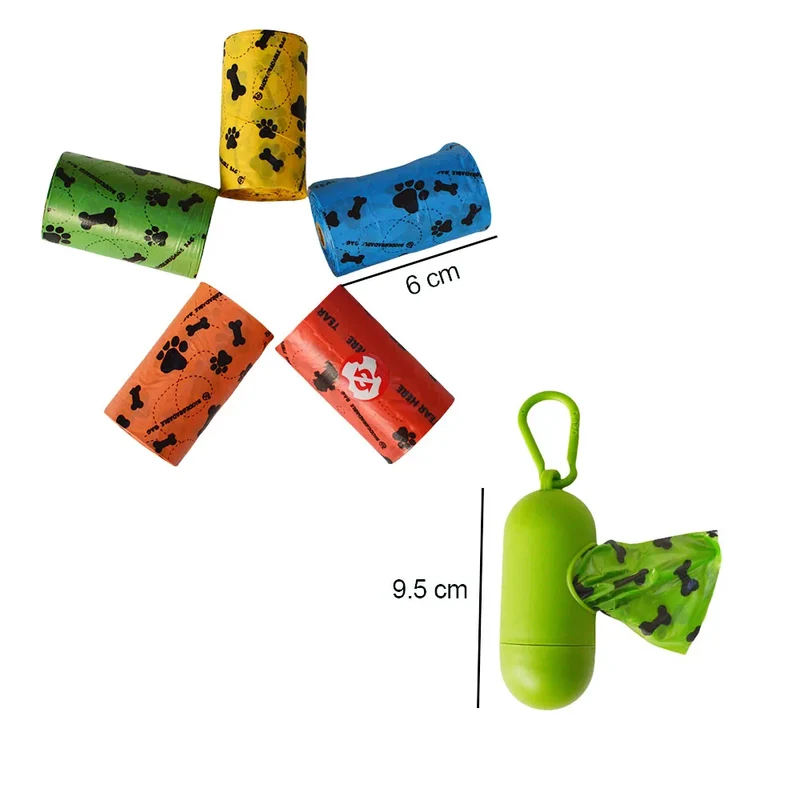 Cleaning Outdoors Biodegradable Pet Fecal Collect Bag Pet Pooper Bags Pet 18 Bags/Roll Dog Kitten Poop Garbage Bag Pet Hygiene