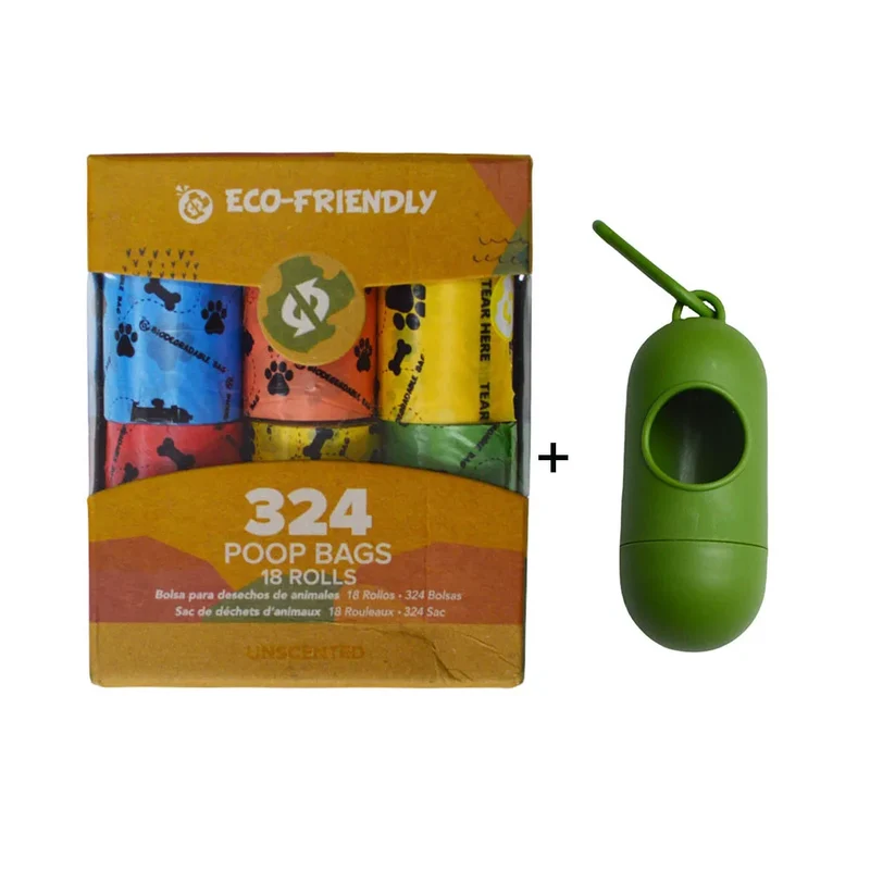 Cleaning Outdoors Biodegradable Pet Fecal Collect Bag Pet Pooper Bags Pet 18 Bags/Roll Dog Kitten Poop Garbage Bag Pet Hygiene