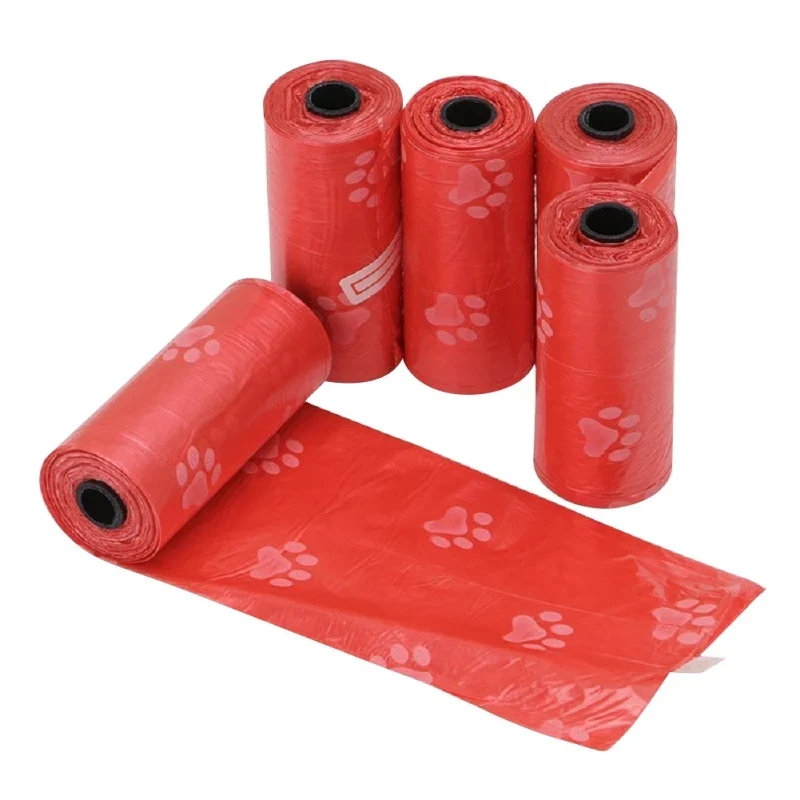5 Roll Biodegradable Pet Dog Poop Bag Zero Waste Dog Pooper Bags Dispenser Pets Disposable Products For Dogs Litter Poop Bag