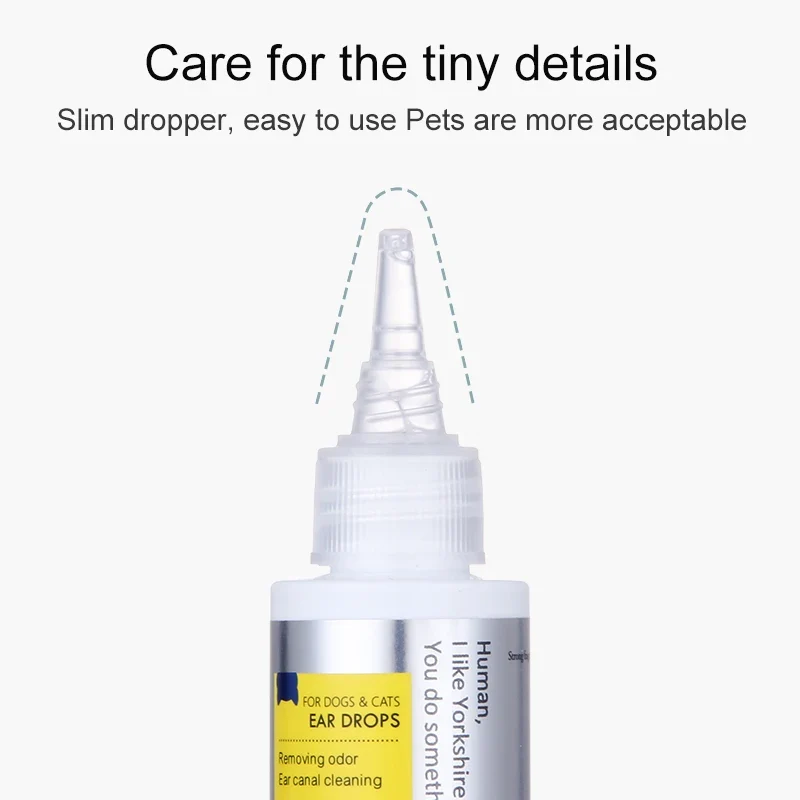 60ML/1PCS Cat Dog Ear Cleaner Drops Ear Wash Dirt Removal For Infectionn Control Pet Ear Cleaner Solution Cat Dog Cleaning Suppl
