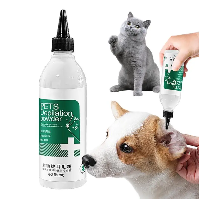 Dog Ear Powder Dog Ear Plucking Powder Painless Hair Removal Powder Dog Ear Solution Ear Plucking Powder Treats Infected pet Ear