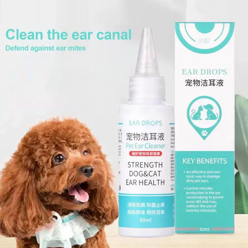 Pet Ear Cleaner Pet Ear Excess Hair Removing Powder Healthy Care 60ml Universal Dog Ear Cleaning Ear Cleaning Solution for dogs