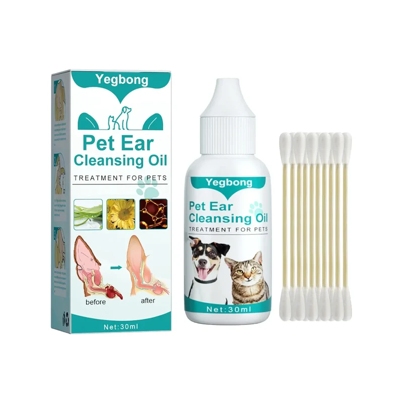 Pet Ear Cleaner Puppy Ears Mite Removal Dog Cat Clean Earwax Deodorant Infection Control Prevent Itching Soothing Dog Ear Drops