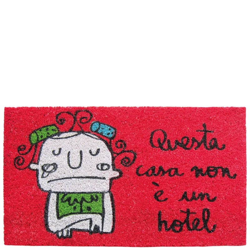 Doormat "questa casa non è un hotel" red