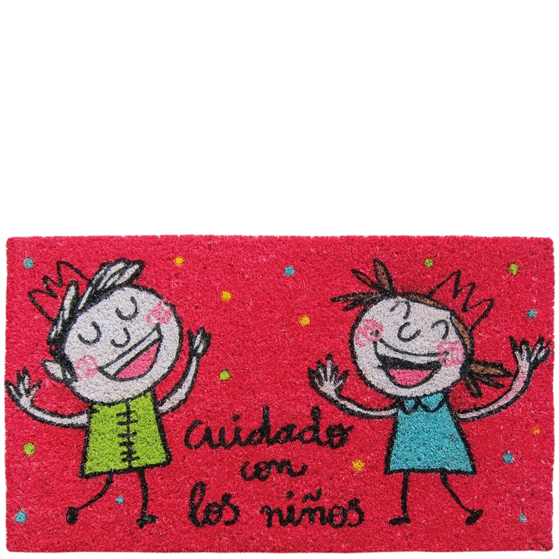 Doormat "cuidado con los niños" red