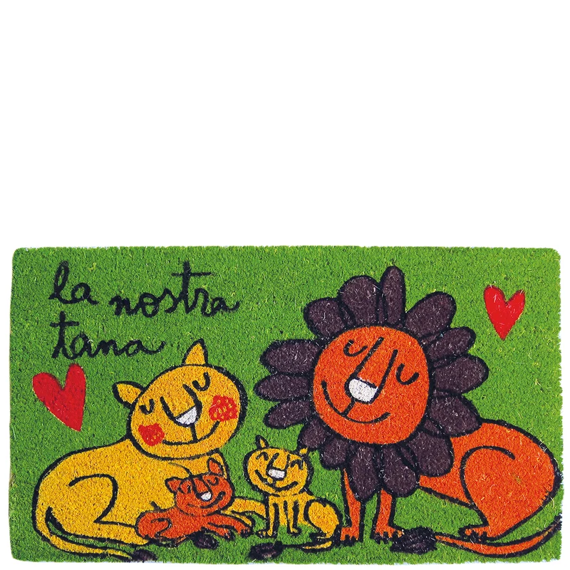 Doormat "la nostra tana" family green