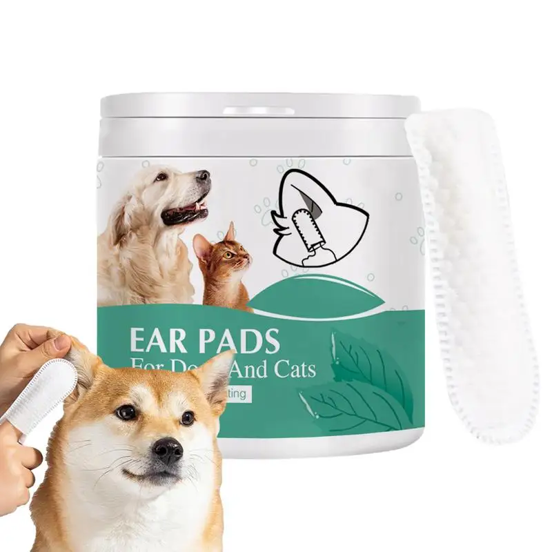Ear Wipes For Dogs Portable Pet Ear Cleaning Wipes 50pcs Pets Dog Eyes Ears Cleaning Wipes Ear Wax Cleaning Finger Cots for pets