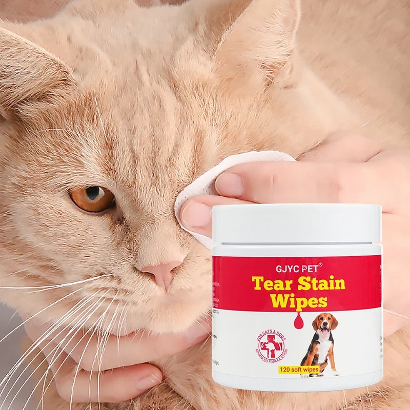 120Pcs Pet Wipes Dog Cat Eyes Ears Cleaning Paper Towels Eyes Tear Stain Remover for Puppy Kitten Ears Cleaner Grooming Supplies