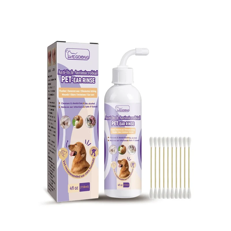 Ear Cleaner Pet Ear Drops For Infections Control Yeast Mites Ear Mites And Ear Wax Itching 118ml Pet Items Dog Accessories 1pcs