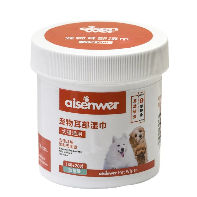 150PCS Dog Cat Eye Wipes Gentle Pet Eye Ear Cleaning Wipes Dog Cat Tear Stain Remover Wipes Remove Dried Mucus Discharge & Tear