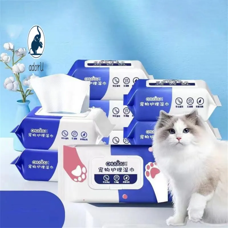 Pet Cleaning Wipes Remove Dirt From Eyes And Ears Wipes Dog Cat Earwax Clean Ears Odor Remover Pets Wet Tissue Cleaning Tools