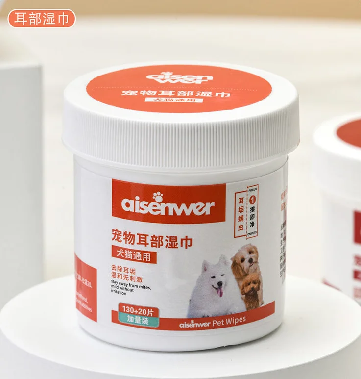 150pcs Pet Eye Ear Wet Wipes Dog Cat Pet Cleaning Wipes Cleaning Deodorizing Dog Face Wipes for Discharge Crust Dog Products