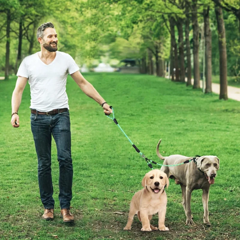 Dual Dog Leash – No-Tangle Reflective Leash with Padded Handle