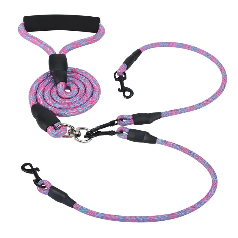 Dual Dog Leash – No-Tangle Reflective Leash with Padded Handle