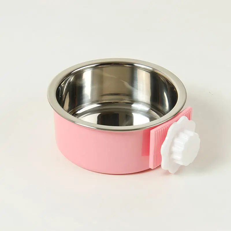 Hanging Dog & Cat Bowl – Stainless Steel Cage Feeding Bowl