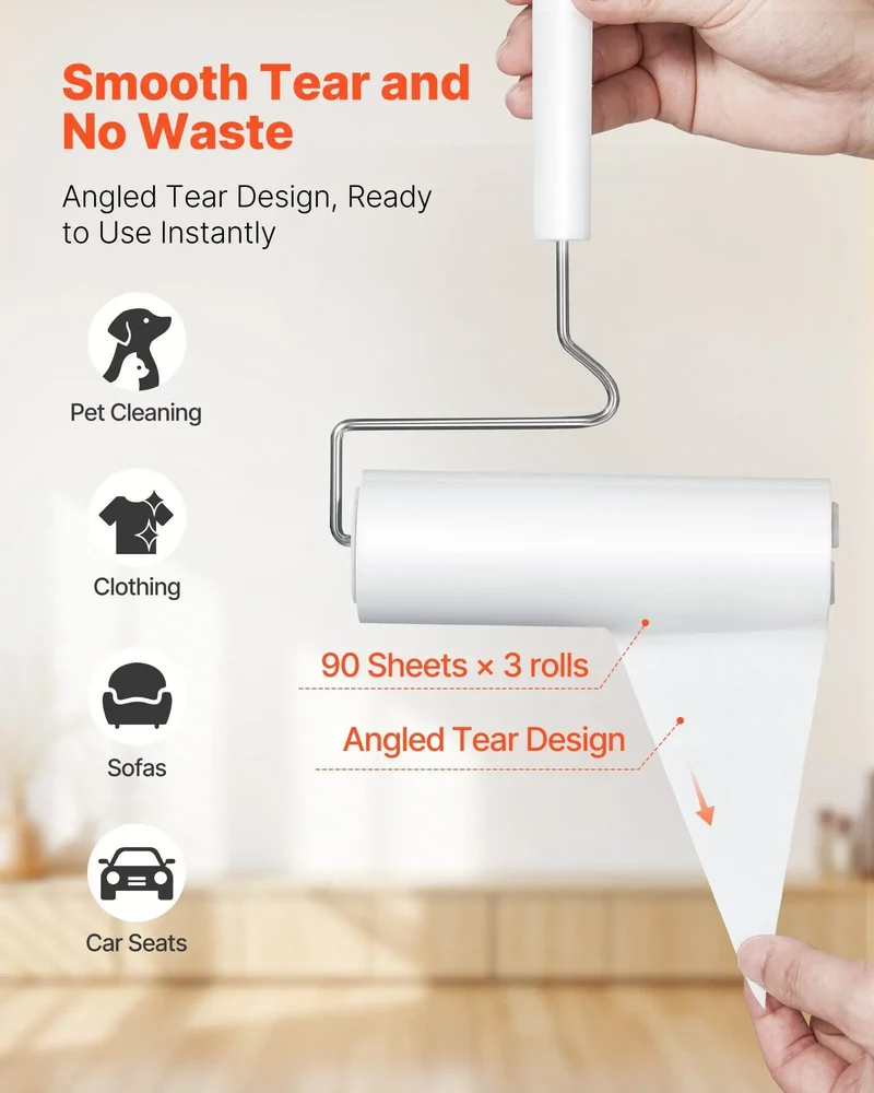 Pet Hair Lint Rollers – 3 Pack Sticky Rollers for Furniture & Clothing