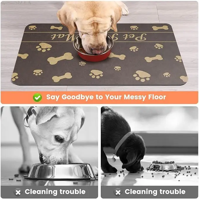 Dog & Cat Feeding Mat – Absorbent Bowl Mat for Mess-Free Meals