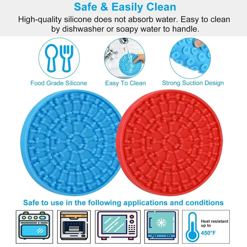 2PCS Lick Mats – Suction Slow Feeder for Dogs & Cats