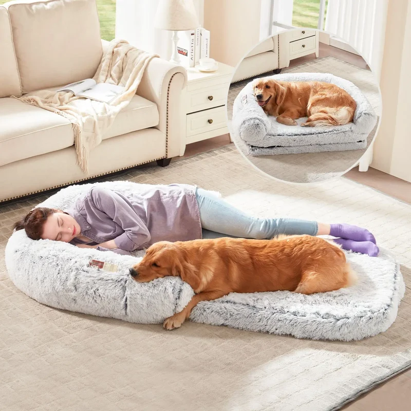 Giant Dog Bed for Humans – Plush Orthopedic Lounger