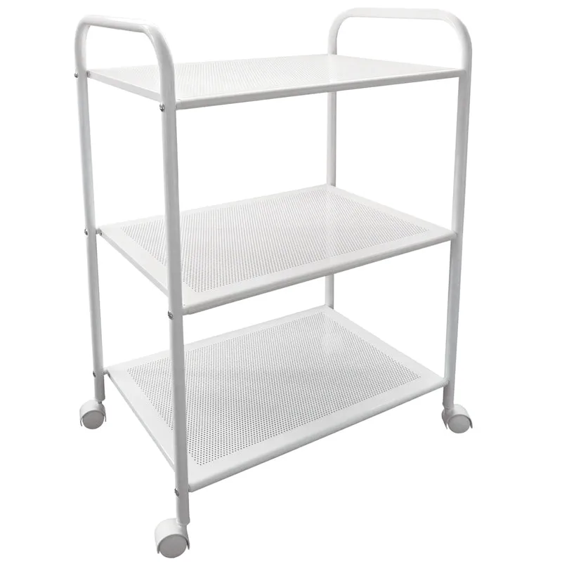 Utility Cart with 3 shelves white