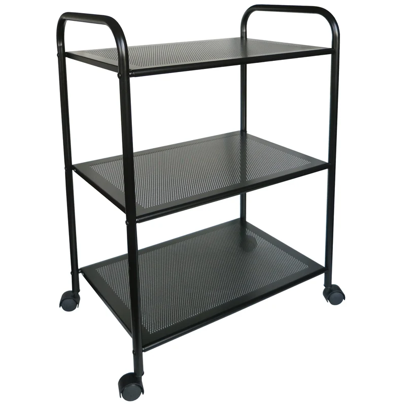 Utility Cart with 3 shelves black