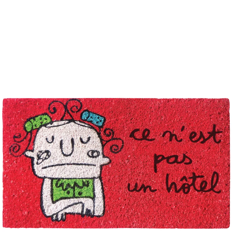 Doormat "ce n'est pas un hôtel" red