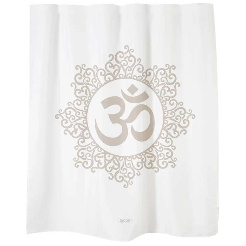 Bath curtain "AUM" white polyester