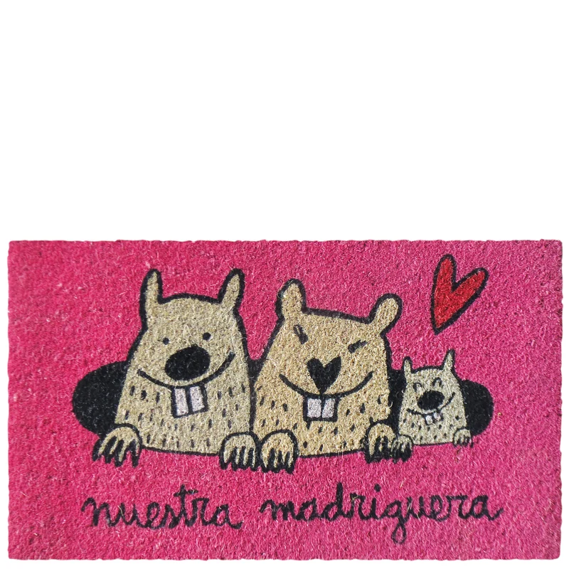 Doormat "nuestra madriguera" pink