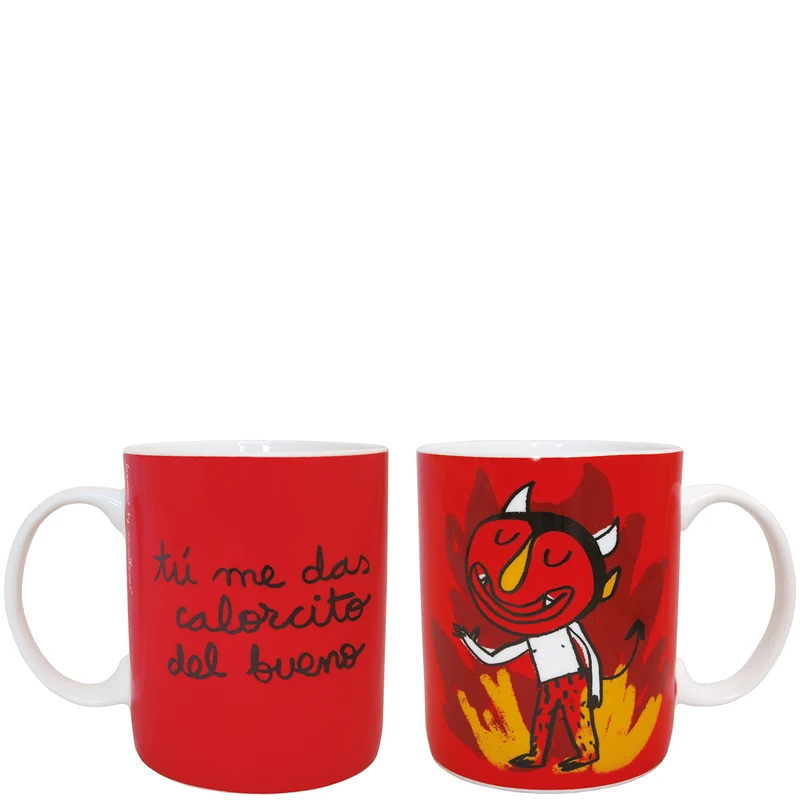 Mug "demonio, tú me das calorcito del bueno" red