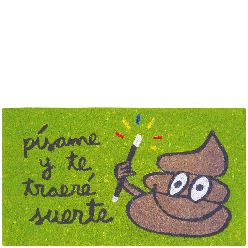 Doormat "písame y te traeré suerte" green