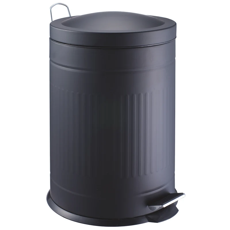 Metal "step"bin 20L black (removable liner)