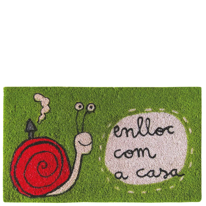 Doormat "enlloc com a casa" green