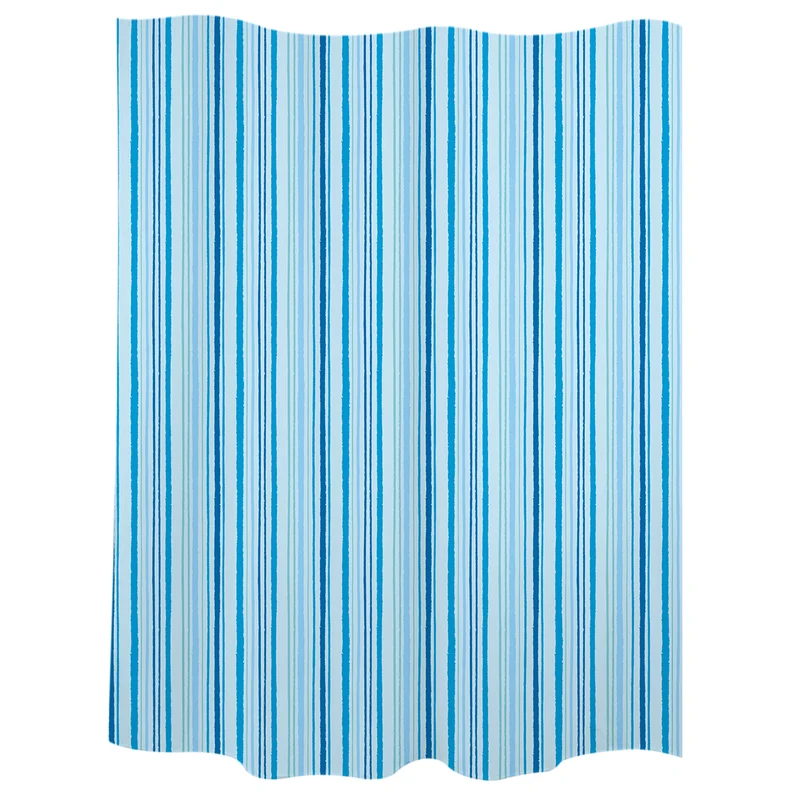 Bath curtain "traces" blue polyester