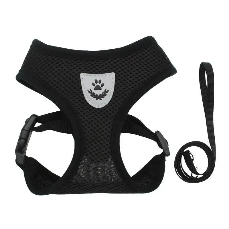 Pet Harness & Leash Set – Adjustable Reflective Harness for Dogs & Cats