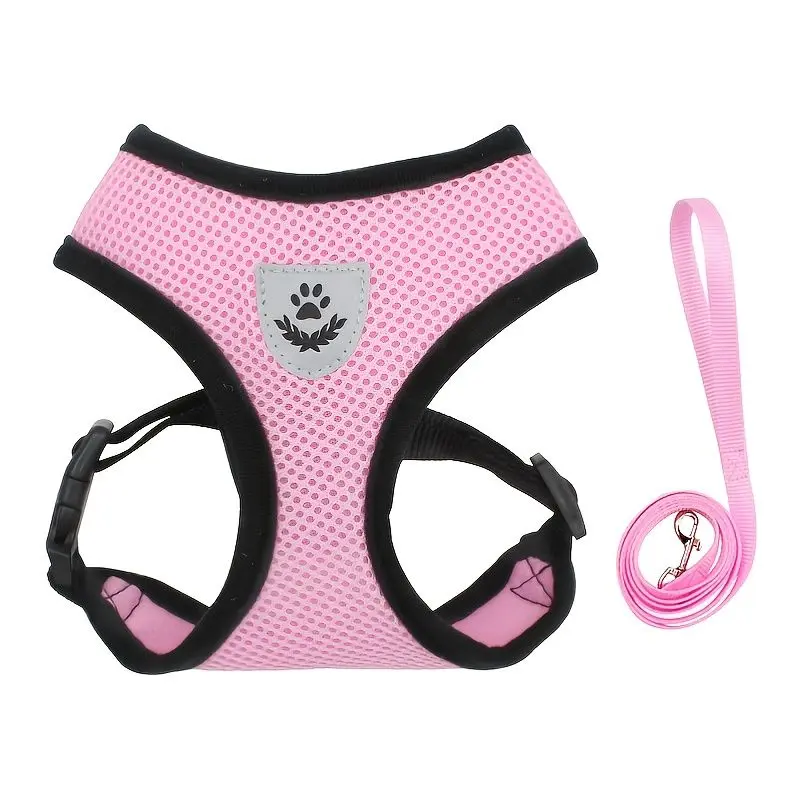 Pet Harness & Leash Set – Adjustable Reflective Harness for Dogs & Cats