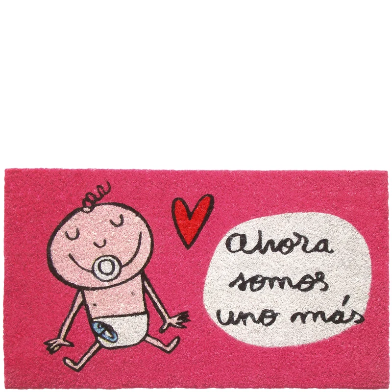 Doormat "ahora somos uno más" pink
