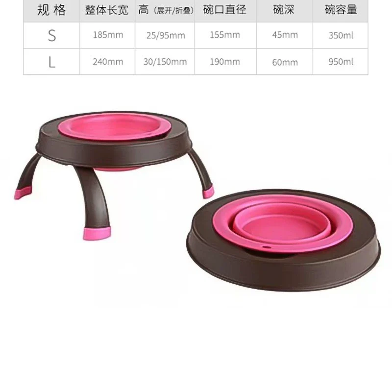 Dexas Folding Bowl Pet Outing Water Bowl Dog Portable Silicone Outdoor Drinking Basin Food Bowl Cat and Dog Water Cup