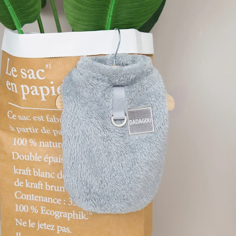 Pet Autumn And Winter Fleece Clothes Dog Cat Warm Coat Solid Color Fleece Sweatshirt For Small Medium Dogs Teddy Bichon Pullover