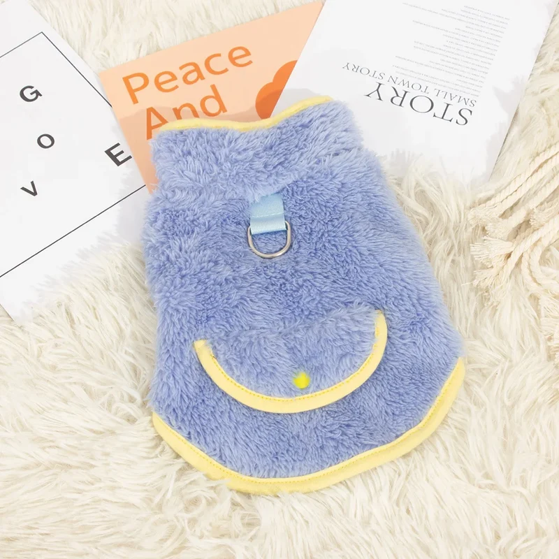 Pet Autumn And Winter Fleece Clothes Dog Cat Warm Coat Solid Color Fleece Sweatshirt For Small Medium Dogs Teddy Bichon Pullover