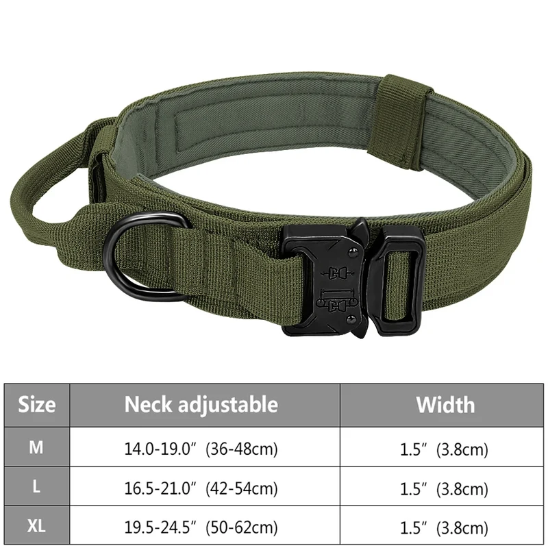 Tactical Police Dog Collar Military Adjustable Duarable Nylon German Shepard For Medium Large Walking Training Pet Accessories