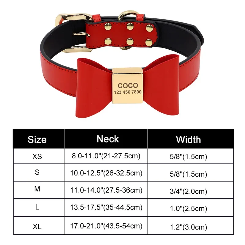 Personalized Nylon Bowknot Dog Collar Custom Printed Chihuahua French Bullodog Collars Adjutable Nameplate For Small Medium Dogs