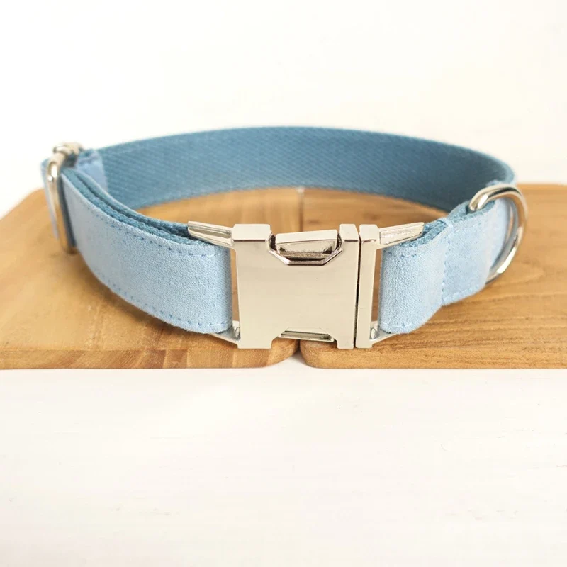 Personalized Dog Collar Customized Pet Collars Free Engraving ID Nameplate Tag Pet Accessory Multi Velvet Puppy Collar Leash