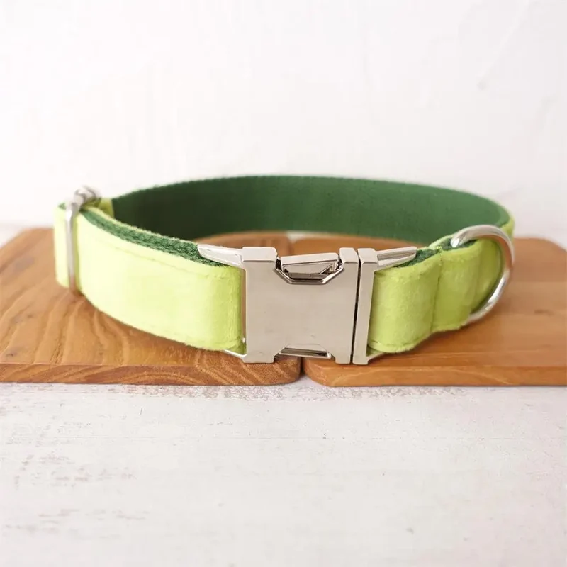 Personalized Dog Collar Customized Pet Collars Free Engraving ID Nameplate Tag Pet Accessory Multi Velvet Puppy Collar Leash