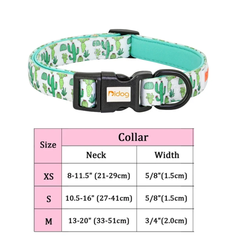Nylon Flower Dog Collar Floral Printed Dog Cat Collars Adjustable Puppy Collar for Small Medium Large Dog Chihuahua Bulldog Pug