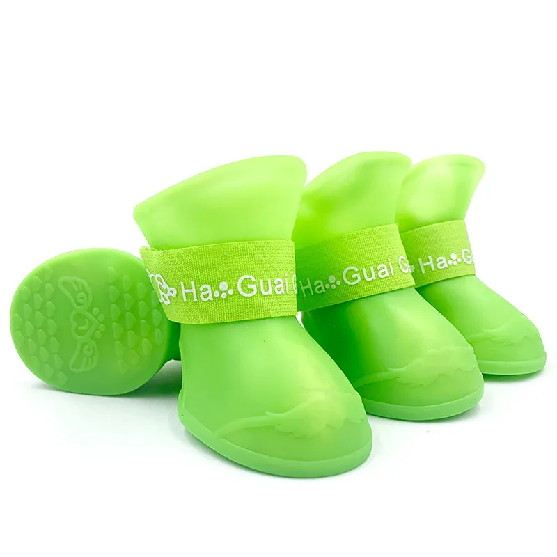 Pet rain shoes dog cat anti-slip rubber boot dogs cats foot cover puppy waterproof socks small medium dogs protect the paw