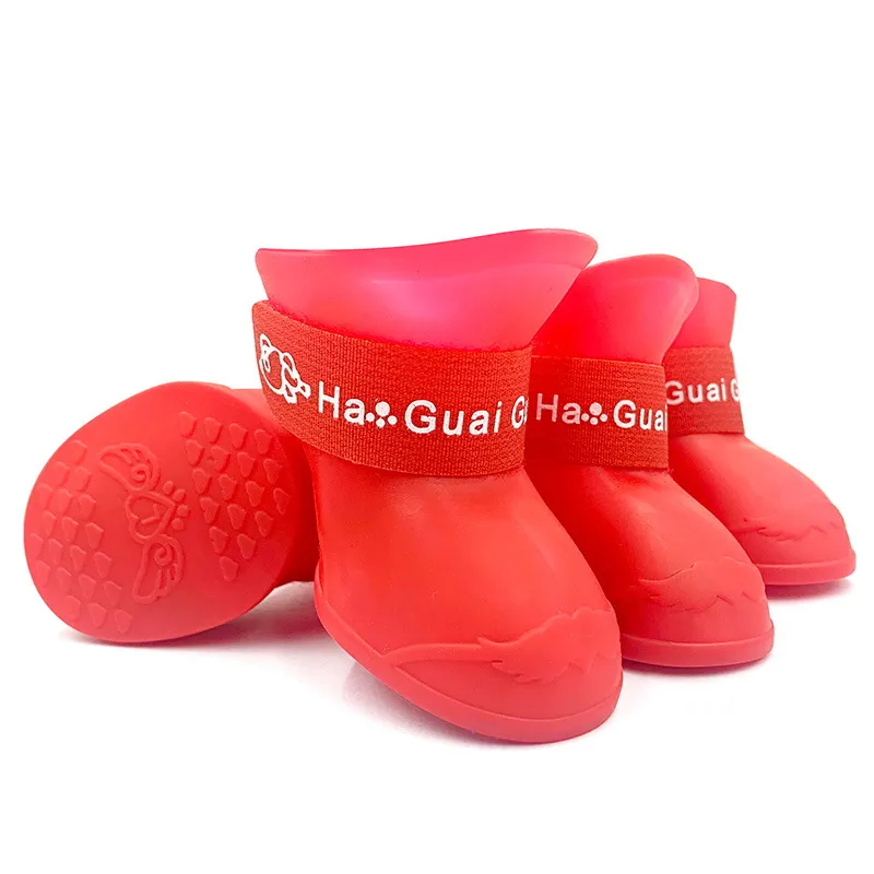Pet rain shoes dog cat anti-slip rubber boot dogs cats foot cover puppy waterproof socks small medium dogs protect the paw