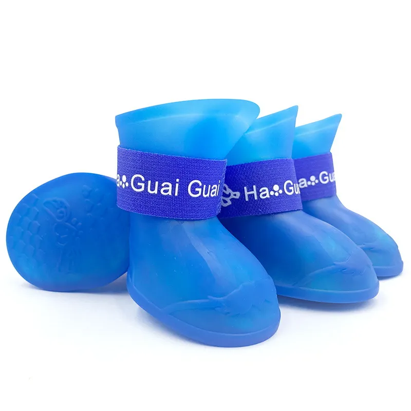Pet rain shoes dog cat anti-slip rubber boot dogs cats foot cover puppy waterproof socks small medium dogs protect the paw