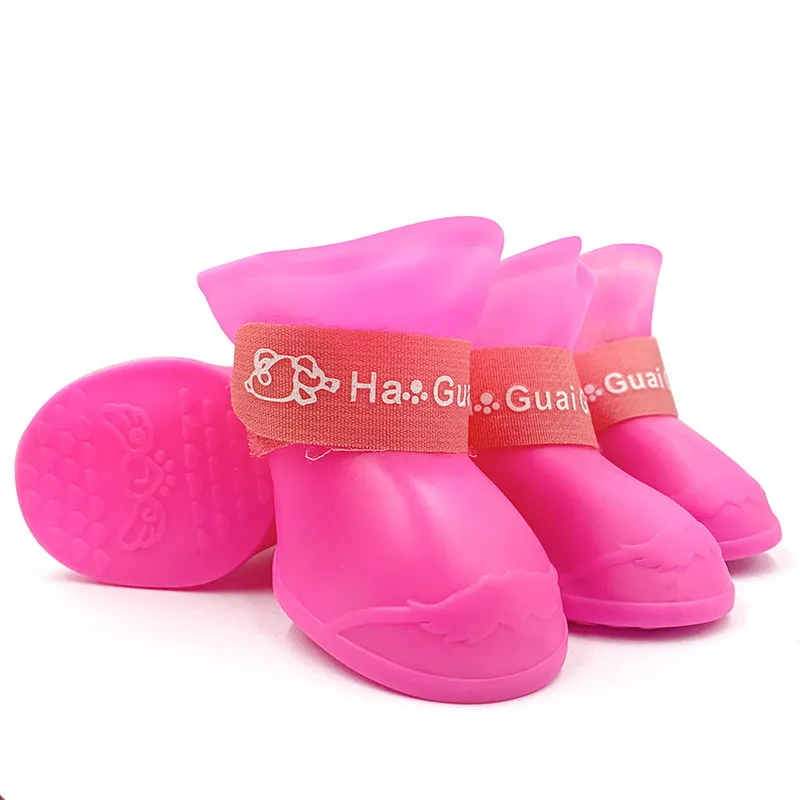 Pet rain shoes dog cat anti-slip rubber boot dogs cats foot cover puppy waterproof socks small medium dogs protect the paw