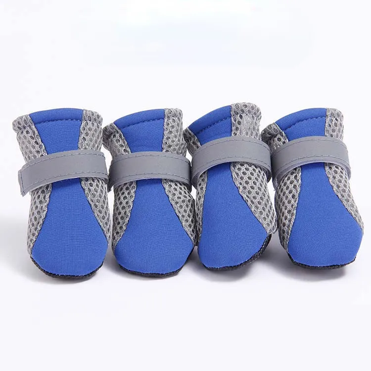 Breathable Pet Dog Shoes Waterproof Outdoor Walking Net Soft Summer Pet Shoes Night Safe Reflective Boots For Small Medium Dogs