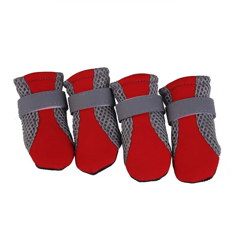Breathable Pet Dog Shoes Waterproof Outdoor Walking Net Soft Summer Pet Shoes Night Safe Reflective Boots For Small Medium Dogs